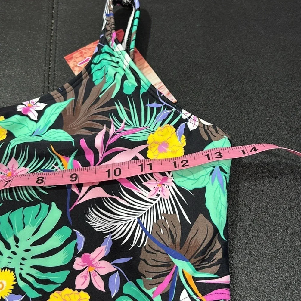 Kanu Surf tropical floral print,removable adjustable strap,cut out waist,1 piece